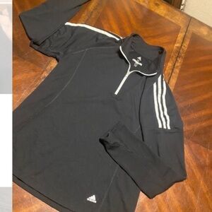 adidas Black and White Quarter-Zip Sweatshirt
